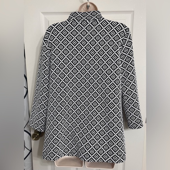 JM Collection Black & White Jacket Top Medium - Picture 3 of 7